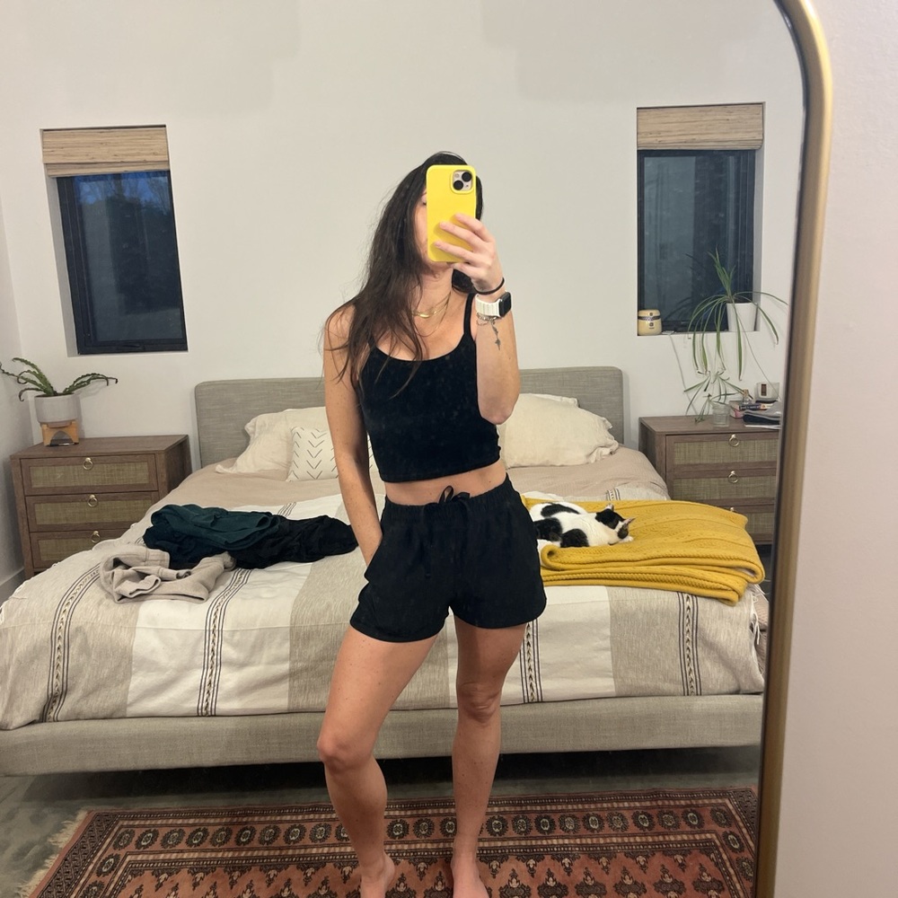 Beyond Yoga Black Drawstring Shorts